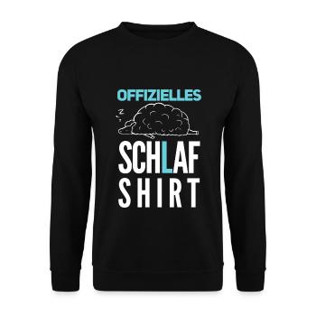 Offizielles Schaf Schlaf Shirt - Unisex Pullover - Schwarz - Vorne - Alina (178cm) & Michal (187cm)