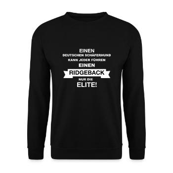 Schäferhund kann jeder führen einen Ridgeback nur - Unisex Pullover - Schwarz - Vorne - Alina (178cm) & Michal (187cm)