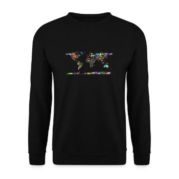 Abstract world map - Unisex Sweatshirt - black - Front - Alina (178cm) & Michal (187cm)