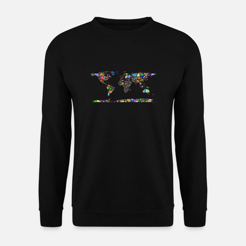 Abstract world map - Unisex Sweatshirt - black