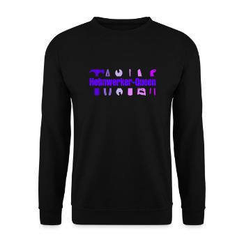 Heimwerker Queen Handwerker Werkzeug DIY Frau - Unisex Pullover - Schwarz - Vorne - Alina (178cm) & Michal (187cm)
