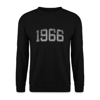 1966 Jahrgang - Unisex Pullover - Schwarz - Vorne - Alina (178cm) & Michal (187cm)