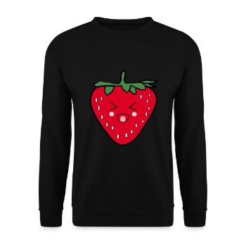 Cadeau de design de fraises d’été Kawaii - Sweat-shirt Unisexe - noir - Devant - Alina (178cm) & Michal (187cm)