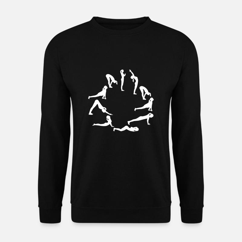 yoga exercises white - Unisex Sweatshirt - black