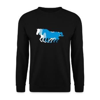 Trois chevaux au galop 3 couleurs - Sweat-shirt Unisexe - noir - Devant - Alina (178cm) & Michal (187cm)