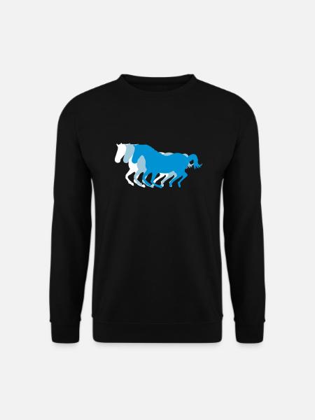 Three galloping horses 3 colors - Unisex Sweatshirt - black