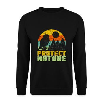 Chemise rétro Protect Nature Conservation - Sweat-shirt Unisexe - noir - Devant - Alina (178cm) & Michal (187cm)