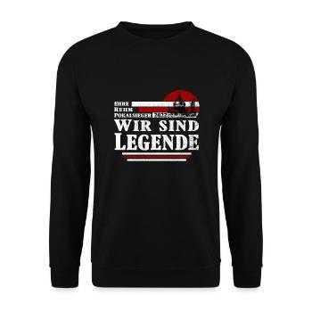 Leipzig Fußball Pokalsieger 2022 - Unisex Pullover - Schwarz - Vorne - Alina (178cm) & Michal (187cm)