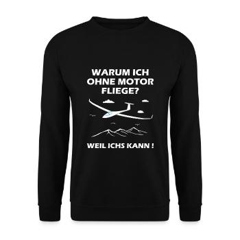 Segelfugzeug Motor, fliegen, Segelfieger, Pilot - Unisex Pullover - Schwarz - Vorne - Alina (178cm) & Michal (187cm)