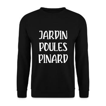 jardin poules pinard - Sweat-shirt Unisexe - noir - Devant - Alina (178cm) & Michal (187cm)
