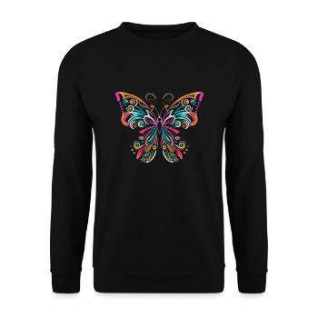 PAPILLON COLORÉ - Sweat-shirt Unisexe - noir - Devant - Alina (178cm) & Michal (187cm)