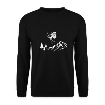 Skiing In The Alps - Unisex Sweatshirt - black - Front - Alina (178cm) & Michal (187cm)