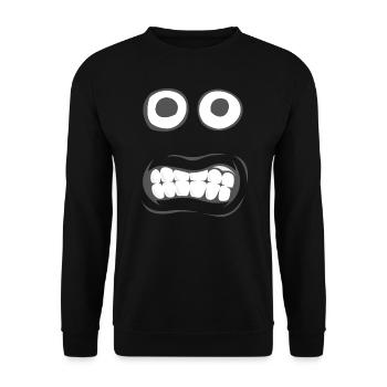 Crazy Cartoon Face Monster Peur Peur Peur Peur - Sweat-shirt Unisexe - noir - Devant - Alina (178cm) & Michal (187cm)