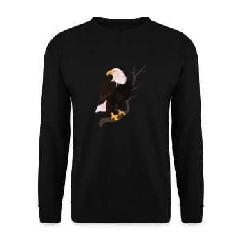 Aigle à tête blanche oiseau Faucon Habicht Bussard nature - Sweat-shirt Unisexe - noir - Devant - Alina (178cm) & Michal (187cm)