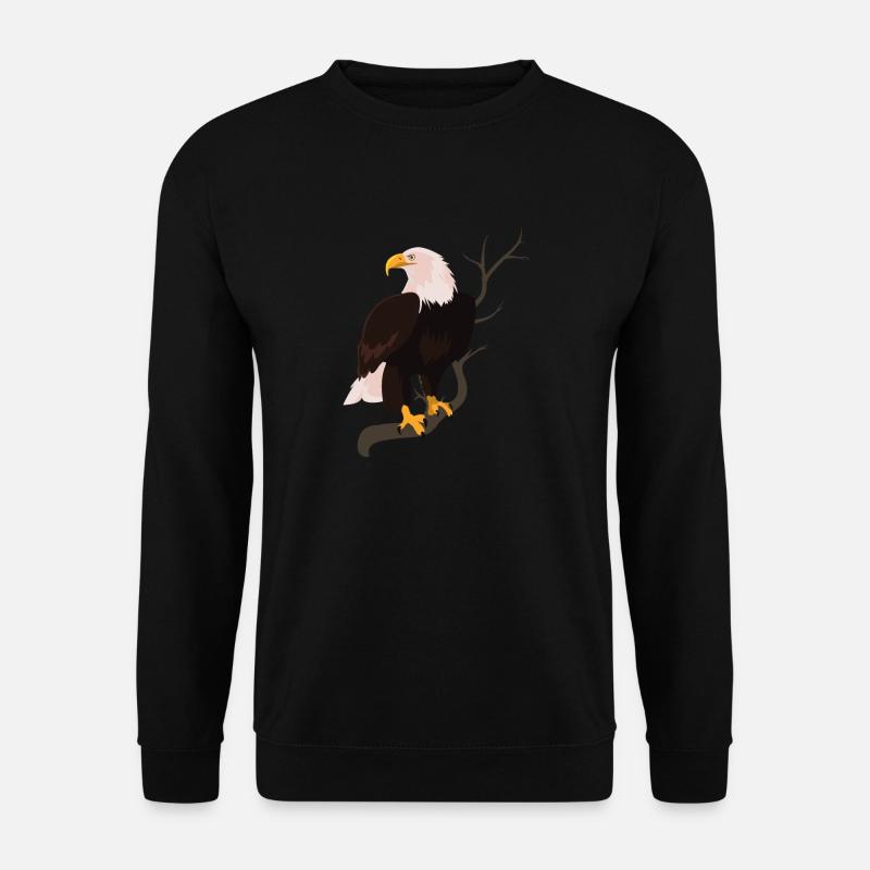 Weißkopfseeadler Vogel Falke Habicht Bussard Natur - Unisex Pullover - Schwarz