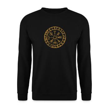 Wikinger Kompass Vegvisir Viking Kelten Geschenk - Unisex Pullover - Schwarz - Vorne - Alina (178cm) & Michal (187cm)