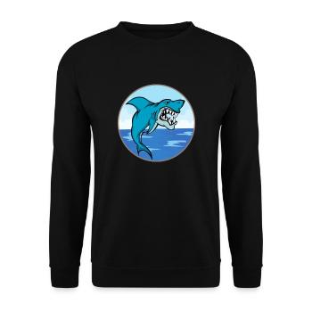 megalodon - Unisex Sweatshirt - black - Front - Alina (178cm) & Michal (187cm)