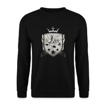 Schach-Emblem - Unisex Pullover - Schwarz - Vorne - Alina (178cm) & Michal (187cm)