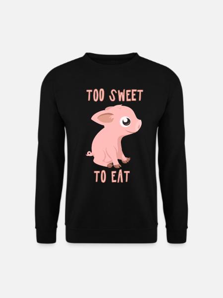 Ferkel - TOO SWEET TO EAT - vegan fun4m3animal - Unisex Pullover - Schwarz