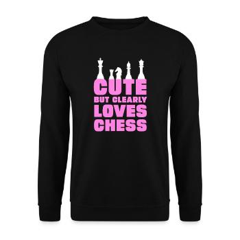 Mignon, mais aime clairement les échecs - Sweat-shirt Unisexe - noir - Devant - Alina (178cm) & Michal (187cm)
