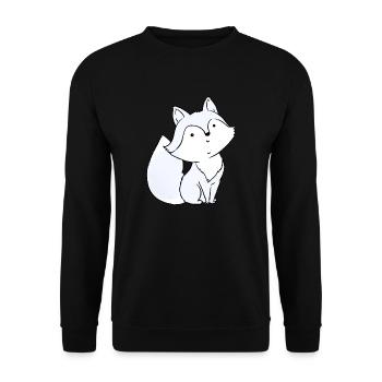 Arctic fox - Unisex Sweatshirt - black - Front - Alina (178cm) & Michal (187cm)