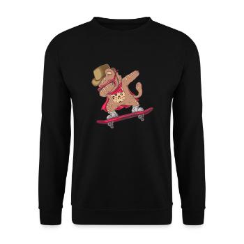 Skateboard Ocelot - Sweat-shirt Unisexe - noir - Devant - Alina (178cm) & Michal (187cm)