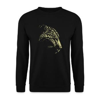 Schneeleopard - Unisex Pullover - Schwarz - Vorne - Alina (178cm) & Michal (187cm)