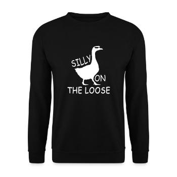 Silly goose on the loose - Unisex Sweatshirt - black - Front - Alina (178cm) & Michal (187cm)