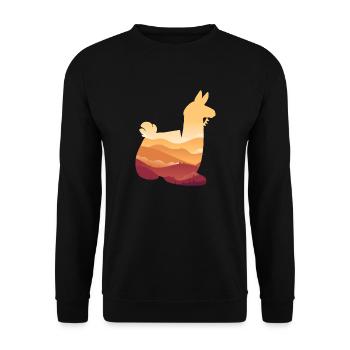 Lama - Unisex Pullover - Schwarz - Vorne - Alina (178cm) & Michal (187cm)