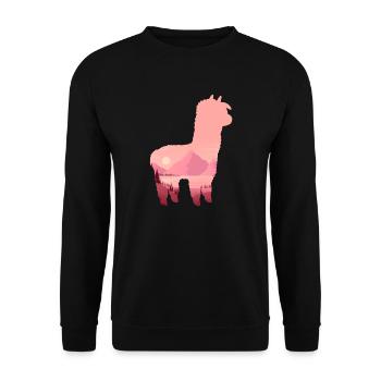 Lama - Unisex Pullover - Schwarz - Vorne - Alina (178cm) & Michal (187cm)