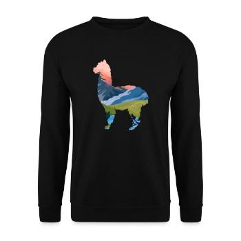Lama - Unisex Pullover - Schwarz - Vorne - Alina (178cm) & Michal (187cm)