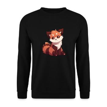 Roter Panda - Unisex Pullover - Schwarz - Vorne - Alina (178cm) & Michal (187cm)