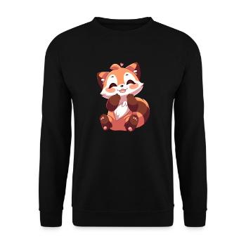 Roter Panda - Unisex Pullover - Schwarz - Vorne - Alina (178cm) & Michal (187cm)