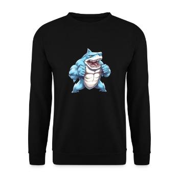 Bodybuilder Shark - Sweat-shirt Unisexe - noir - Devant - Alina (178cm) & Michal (187cm)