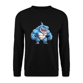 Bodybuilder Shark - Sweat-shirt Unisexe - noir - Devant - Alina (178cm) & Michal (187cm)