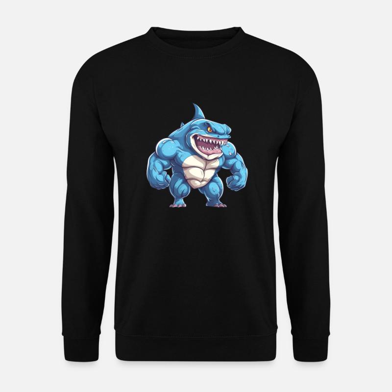 Bodybuilder Hai - Unisex Pullover - Schwarz