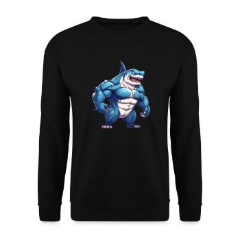 Bodybuilder Shark - Sweat-shirt Unisexe - noir - Devant - Alina (178cm) & Michal (187cm)