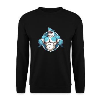 Bodybuilder Shark - Sweat-shirt Unisexe - noir - Devant - Alina (178cm) & Michal (187cm)