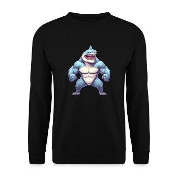 Bodybuilder Shark - Sweat-shirt Unisexe - noir - Devant - Alina (178cm) & Michal (187cm)