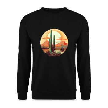 Cactus - Unisex Sweatshirt - black - Front - Alina (178cm) & Michal (187cm)