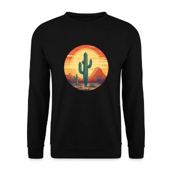 Cactus - Unisex Sweatshirt - black - Front - Alina (178cm) & Michal (187cm)