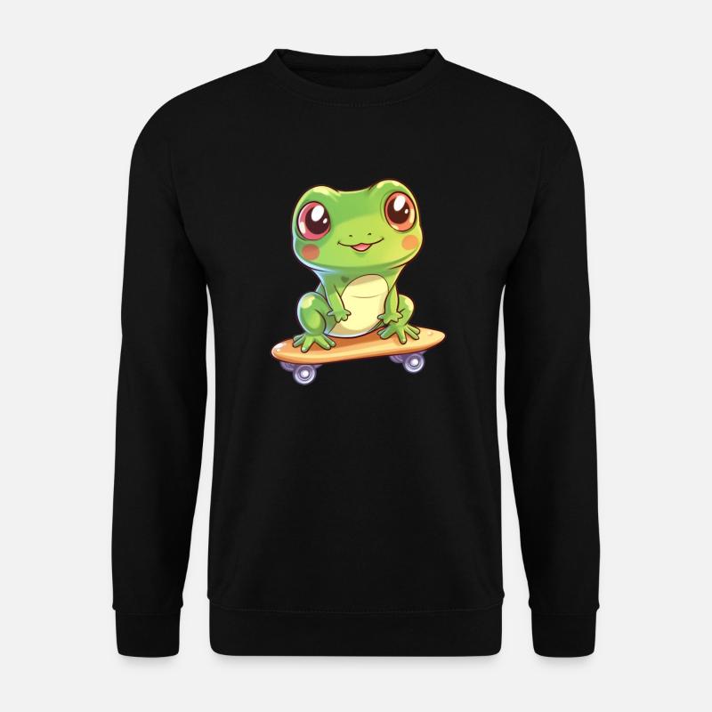 Frog on a skateboard - Unisex Sweatshirt - black