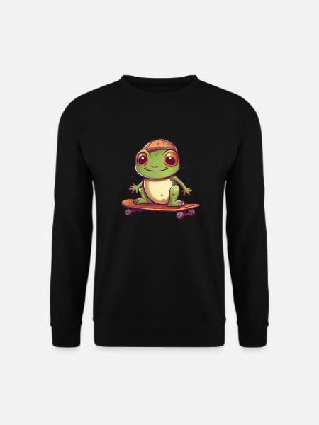 Frog on a skateboard - Unisex Sweatshirt - black