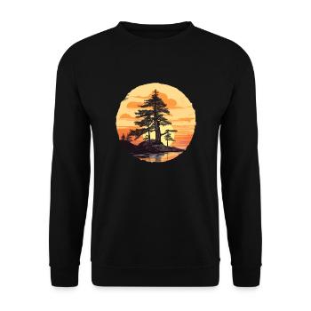 Kiefer - Unisex Pullover - Schwarz - Vorne - Alina (178cm) & Michal (187cm)