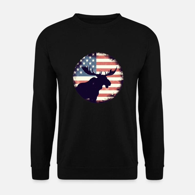 Drapeau américain Orignal - Sweat-shirt Unisexe - noir