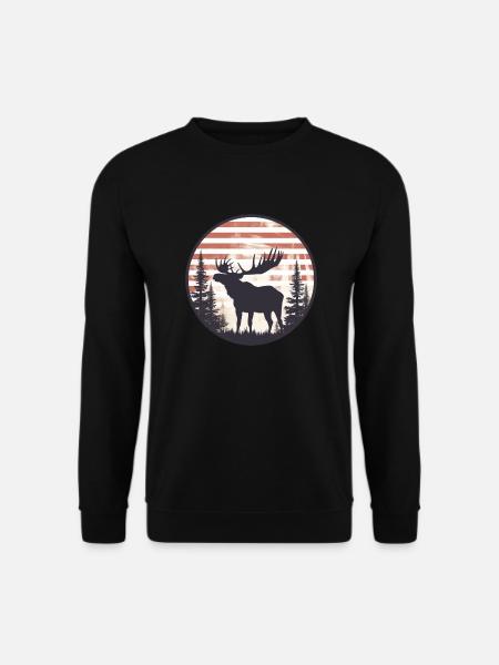 American Flag Moose - Unisex Sweatshirt - black
