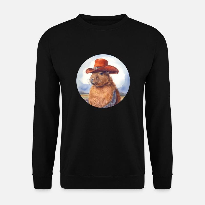 Capybara Cowboy - Unisex Pullover - Schwarz