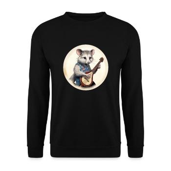L’opossum joue du banjo - Sweat-shirt Unisexe - noir - Devant - Alina (178cm) & Michal (187cm)