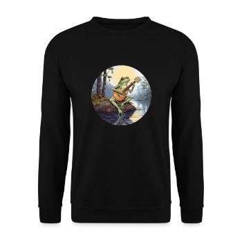 Frog joue du banjo - Sweat-shirt Unisexe - noir - Devant - Alina (178cm) & Michal (187cm)