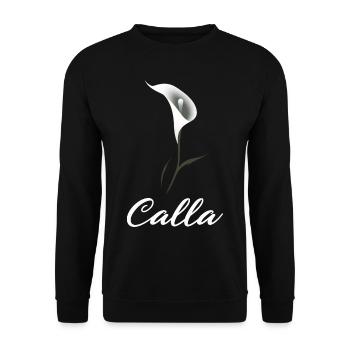 Florist Zantedschia Calla Pflanze Zimmercalla - Unisex Pullover - Schwarz - Vorne - Alina (178cm) & Michal (187cm)